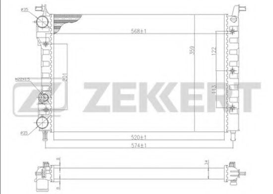 ZEKKERT MK-1106 Радиатор, охлаждение двигателя 