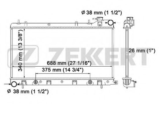 ZEKKERT MK-1107 Радиатор, охлаждение двигателя 