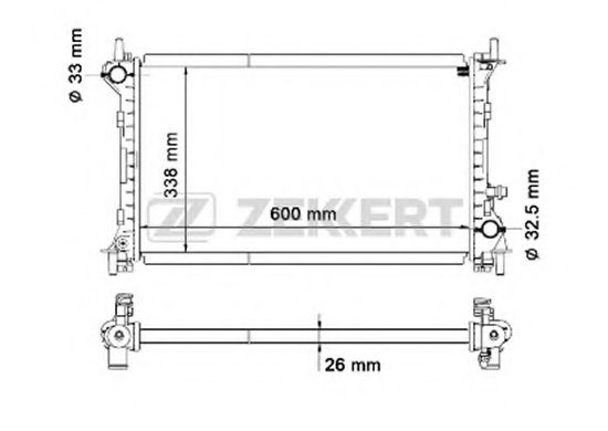 ZEKKERT MK-1122 Радиатор, охлаждение двигателя 