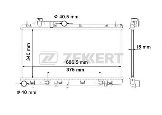 ZEKKERT MK-1124 Радиатор, охлаждение двигателя 