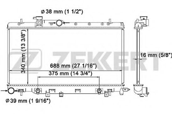 ZEKKERT MK-1135 Радиатор, охлаждение двигателя 