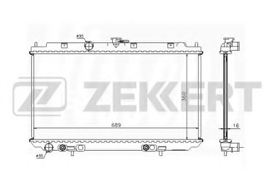 ZEKKERT MK-1145 Радиатор, охлаждение двигателя 