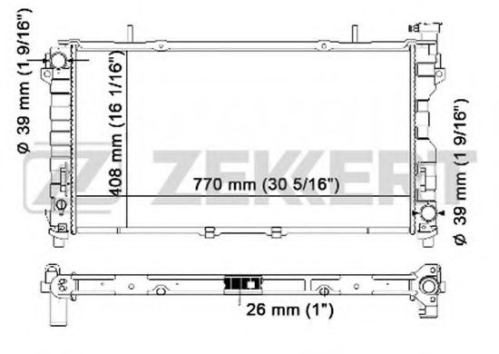 ZEKKERT MK-1148 Радиатор, охлаждение двигателя 