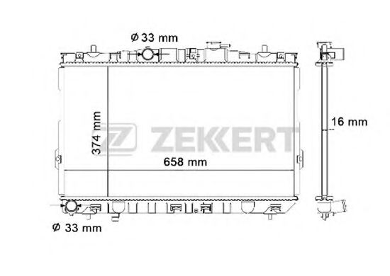 ZEKKERT MK-1153 Радиатор, охлаждение двигателя 
