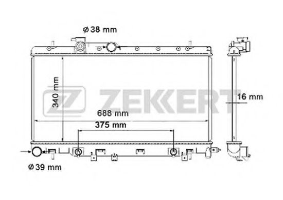 ZEKKERT MK-1163 Радиатор, охлаждение двигателя 