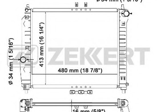 ZEKKERT MK-1177 Радиатор, охлаждение двигателя 