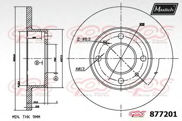 MAXTECH 877201.0000 Тормозной диск для SEAT (Сеат) MAXTECH 877201.0000 Тормозной диск для SEAT (Сеат)