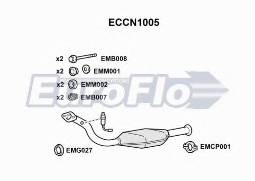 EuroFlo ECCN1005 Катализатор для CITROËN XANTIA (CитроËн Ксантиа) EuroFlo ECCN1005 Катализатор для CITROËN XANTIA (CитроËн Ксантиа)