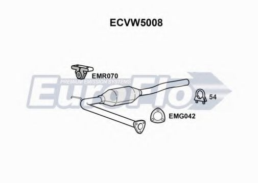EuroFlo ECVW5008 Катализатор для VOLKSWAGEN T4 MULTIVAN (Фольксваген Т4 мултиvан) EuroFlo ECVW5008 Катализатор для VOLKSWAGEN T4 MULTIVAN (Фольксваген Т4 мултиvан)