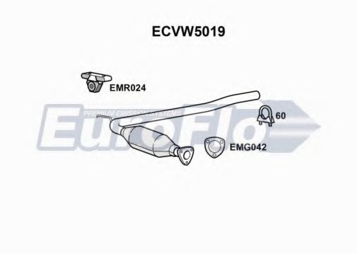 EuroFlo ECVW5019 Катализатор для VOLKSWAGEN T4 MULTIVAN (Фольксваген Т4 мултиvан) EuroFlo ECVW5019 Катализатор для VOLKSWAGEN T4 MULTIVAN (Фольксваген Т4 мултиvан)