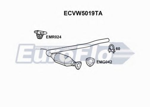 EuroFlo ECVW5019TA Катализатор для VOLKSWAGEN T4 MULTIVAN (Фольксваген Т4 мултиvан) EuroFlo ECVW5019TA Катализатор для VOLKSWAGEN T4 MULTIVAN (Фольксваген Т4 мултиvан)