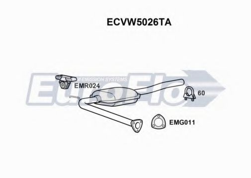EuroFlo ECVW5026TA Катализатор для VOLKSWAGEN T4 MULTIVAN (Фольксваген Т4 мултиvан) EuroFlo ECVW5026TA Катализатор для VOLKSWAGEN T4 MULTIVAN (Фольксваген Т4 мултиvан)