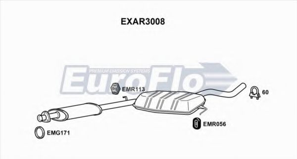 EuroFlo EXAR3008 Средний глушитель выхлопных газов 