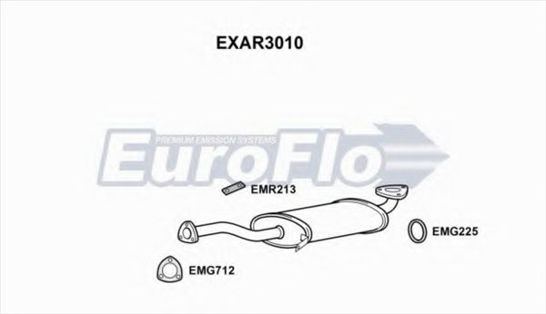 EuroFlo EXAR3010 Средний глушитель выхлопных газов 