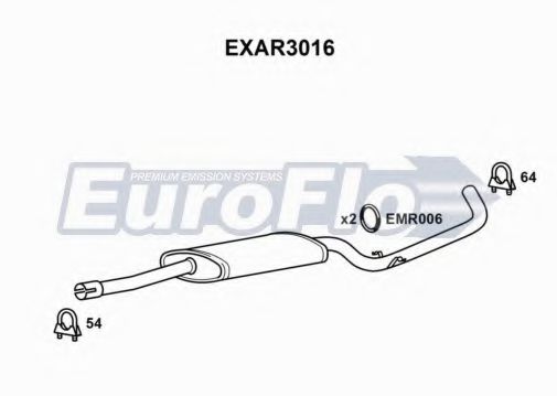 EuroFlo EXAR3016 Средний глушитель выхлопных газов 