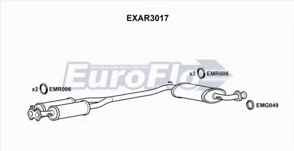 EuroFlo EXAR3017 Средний глушитель выхлопных газов 