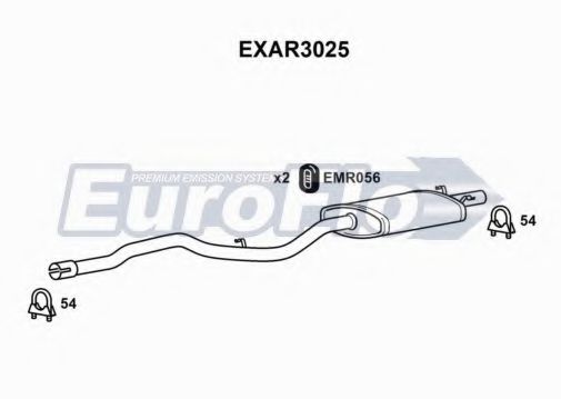 EuroFlo EXAR3025 Средний глушитель выхлопных газов 