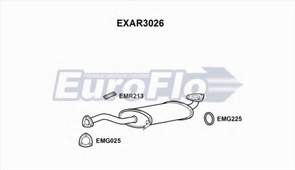 EuroFlo EXAR3026 Средний глушитель выхлопных газов 