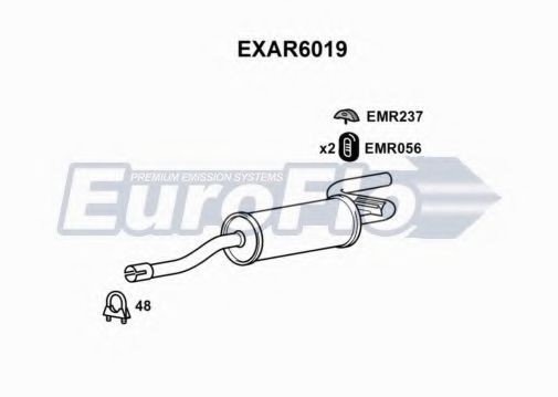 EuroFlo EXAR6019 Глушитель выхлопных газов конечный 