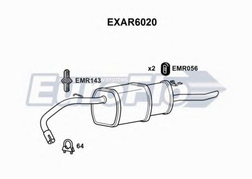 EuroFlo EXAR6020 Глушитель выхлопных газов конечный 