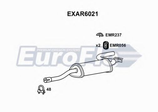EuroFlo EXAR6021 Глушитель выхлопных газов конечный 