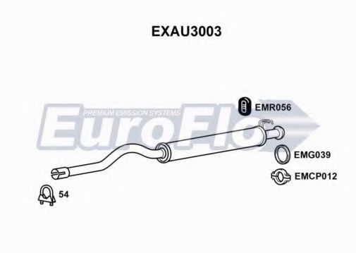 EuroFlo EXAU3003 Средний глушитель выхлопных газов для AUDI 90 (Ауди 90) EuroFlo EXAU3003 Средний глушитель выхлопных газов для AUDI 90 (Ауди 90)
