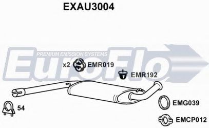 EuroFlo EXAU3004 Средний глушитель выхлопных газов 