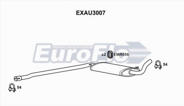 EuroFlo EXAU3007 Средний глушитель выхлопных газов 