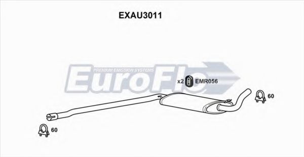 EuroFlo EXAU3011 Средний глушитель выхлопных газов 
