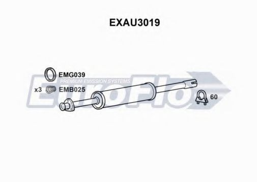 EuroFlo EXAU3019 Средний глушитель выхлопных газов для AUDI 100 (Ауди 100) EuroFlo EXAU3019 Средний глушитель выхлопных газов для AUDI 100 (Ауди 100)