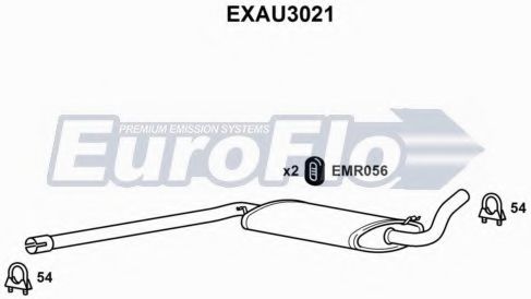 EuroFlo EXAU3021 Средний глушитель выхлопных газов 