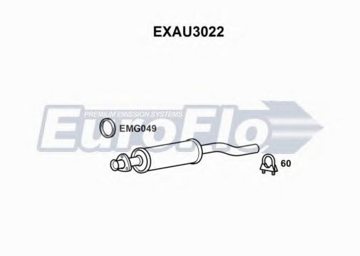 EuroFlo EXAU3022 Средний глушитель выхлопных газов 