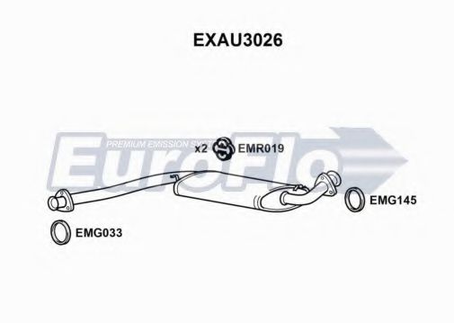 EuroFlo EXAU3026 Средний глушитель выхлопных газов 
