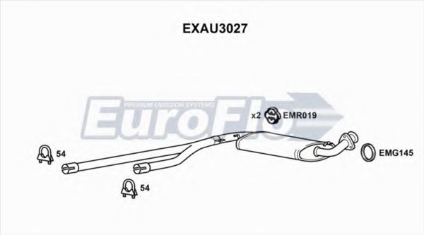 EuroFlo EXAU3027 Средний глушитель выхлопных газов 