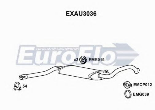 EuroFlo EXAU3036 Средний глушитель выхлопных газов для AUDI 4000 (Ауди 4000) EuroFlo EXAU3036 Средний глушитель выхлопных газов для AUDI 4000 (Ауди 4000)
