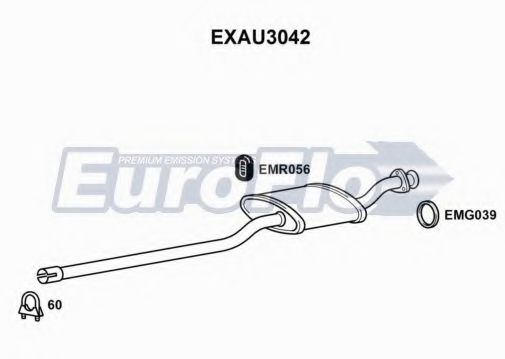EuroFlo EXAU3042 Средний глушитель выхлопных газов 