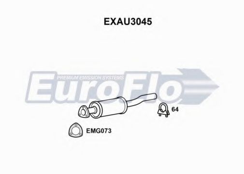 EuroFlo EXAU3045 Средний глушитель выхлопных газов 