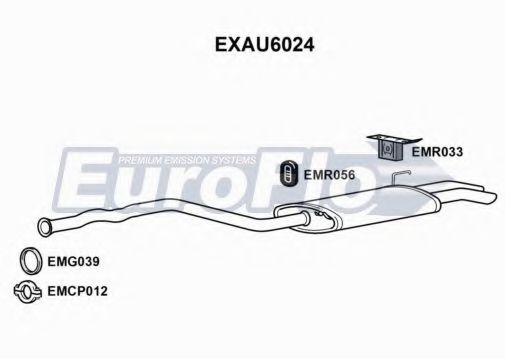 EuroFlo EXAU6024 Глушитель выхлопных газов конечный для AUDI 90 (Ауди 90) EuroFlo EXAU6024 Глушитель выхлопных газов конечный для AUDI 90 (Ауди 90)