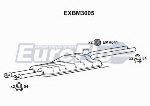 EuroFlo EXBM3005 Средний глушитель выхлопных газов 