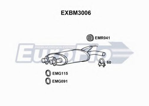 EuroFlo EXBM3006 Средний глушитель выхлопных газов 
