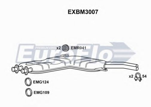 EuroFlo EXBM3007 Средний глушитель выхлопных газов 