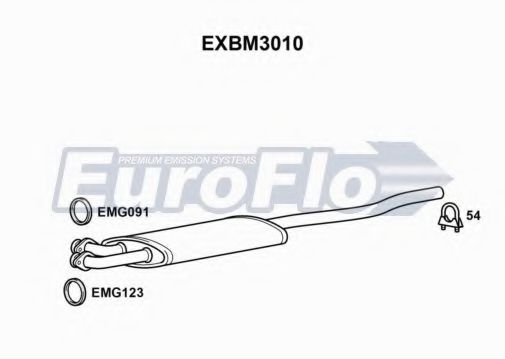 EuroFlo EXBM3010 Средний глушитель выхлопных газов 