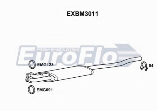 EuroFlo EXBM3011 Средний глушитель выхлопных газов 
