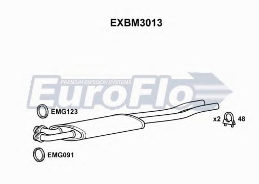EuroFlo EXBM3013 Средний глушитель выхлопных газов 
