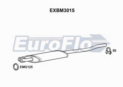 EuroFlo EXBM3015 Средний глушитель выхлопных газов 