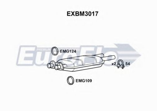 EuroFlo EXBM3017 Средний глушитель выхлопных газов 