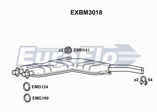 EuroFlo EXBM3018 Средний глушитель выхлопных газов 