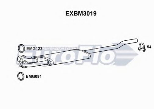 EuroFlo EXBM3019 Средний глушитель выхлопных газов 