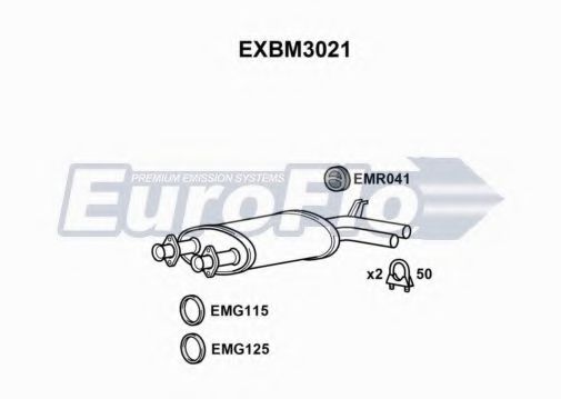 EuroFlo EXBM3021 Средний глушитель выхлопных газов 