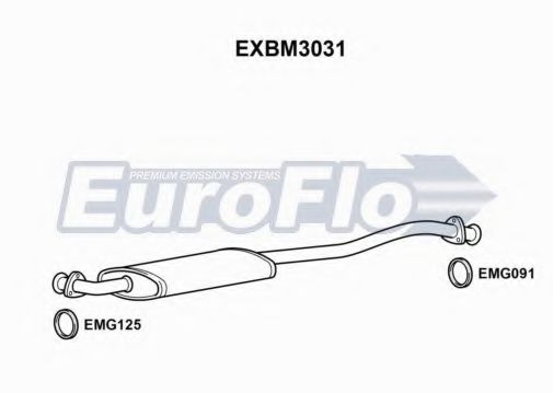 EuroFlo EXBM3031 Средний глушитель выхлопных газов 